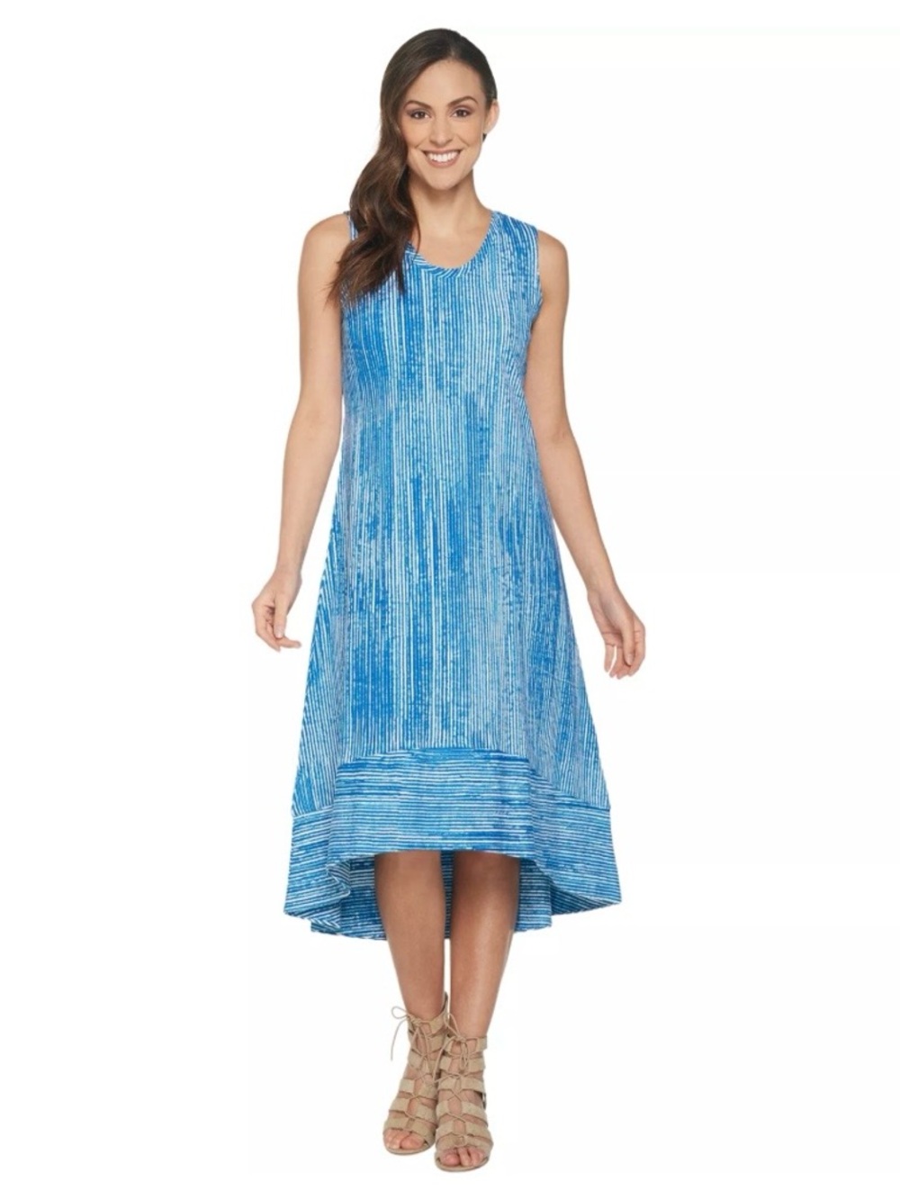 H By Halston PreppyStriped Midi Dress Classic Vacay Office Casual SZ M Petite